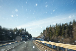 Moving truck on winter roads